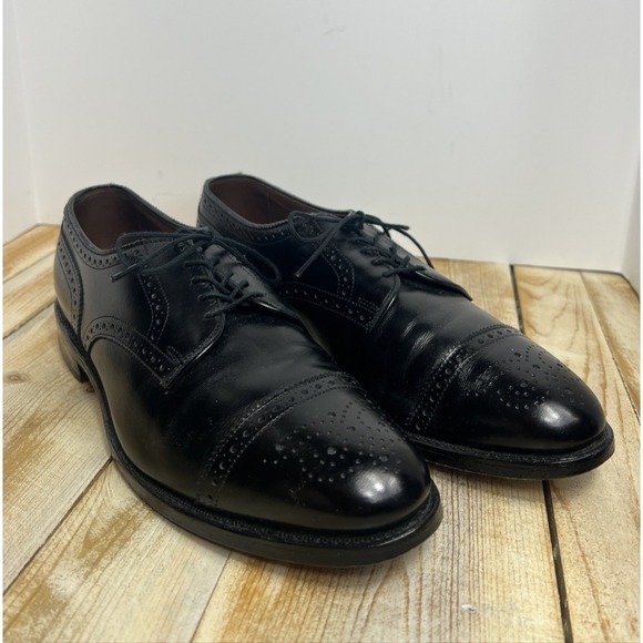 Allen EdmondsMens 9 C Sanford Black Leather Cap Toe Dress Oxford w/Box